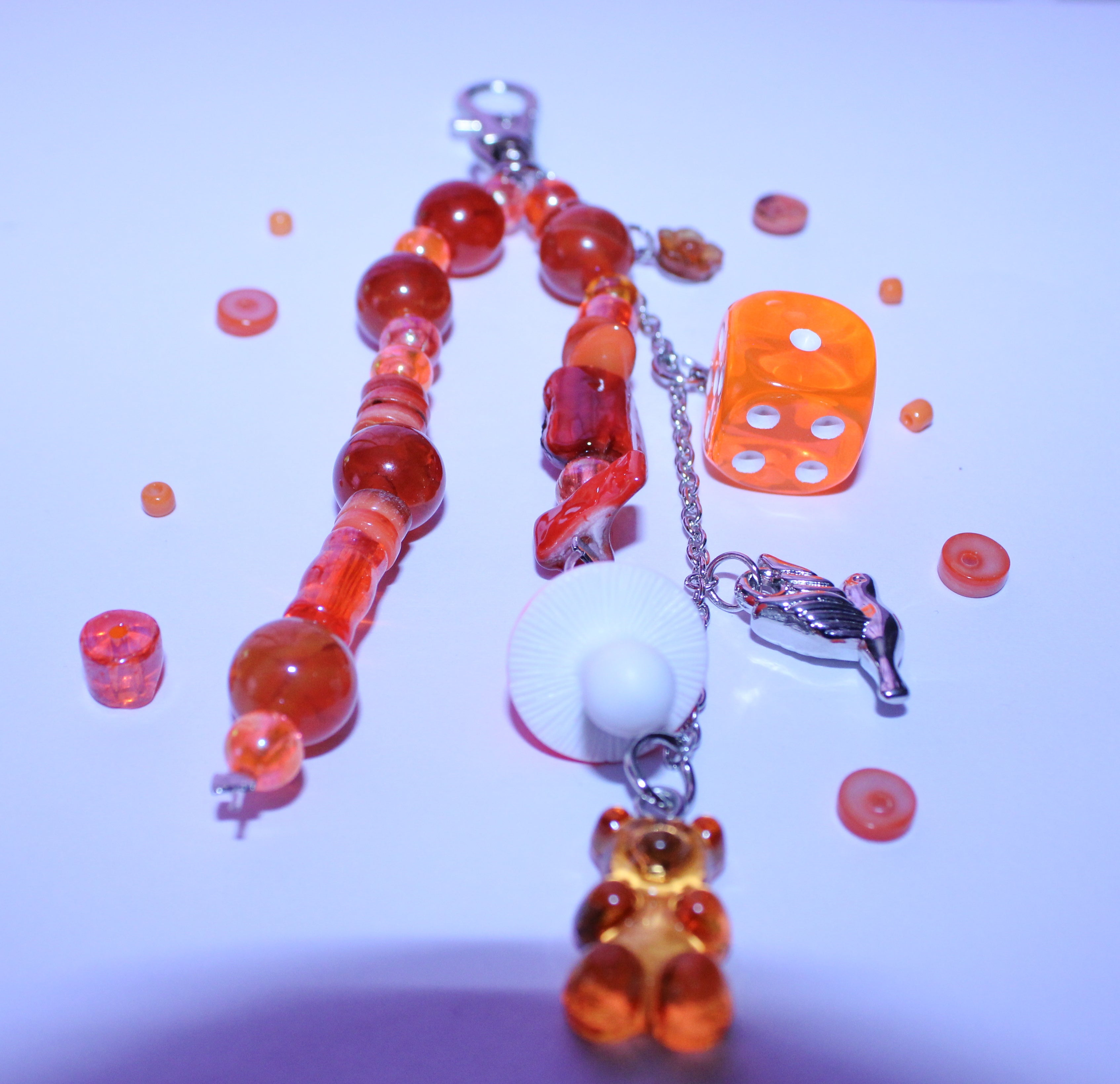 Orange Agate Bag Charm