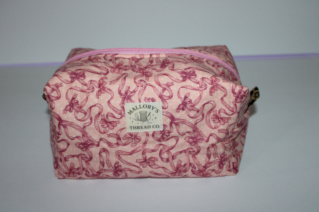 Pink Bow Makeup Bag