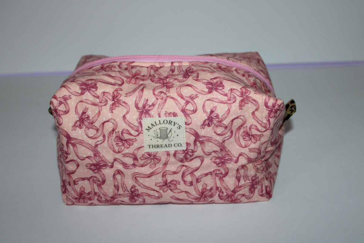 Pink Bow Makeup Bag