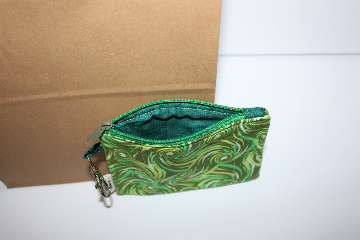 Green Swirls Wristlet Wallet