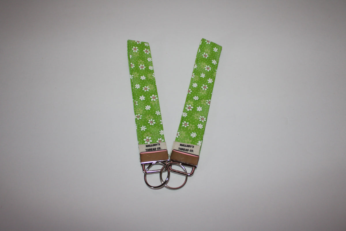 Green Floral Wristlet