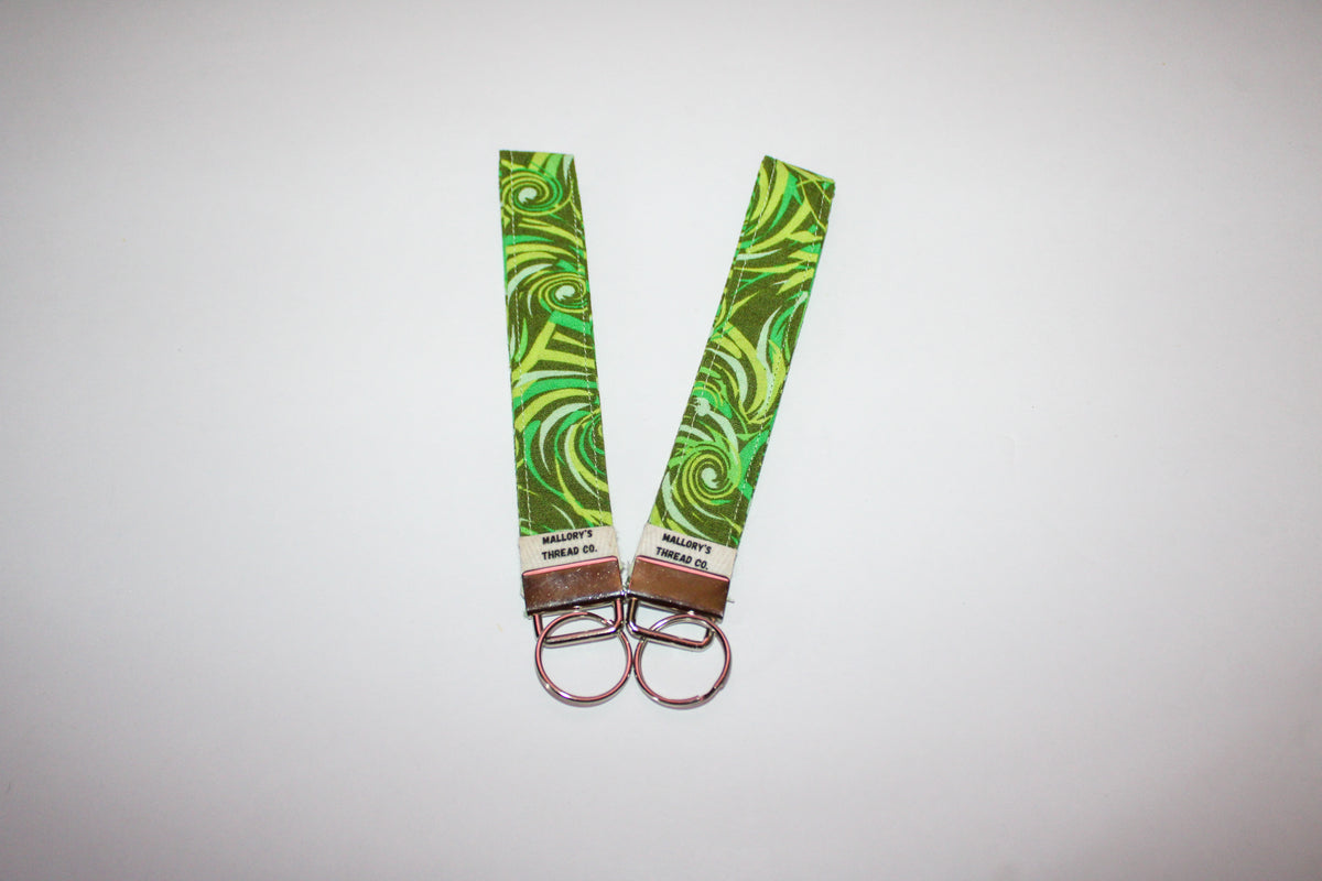 Green Swirls Wristlet
