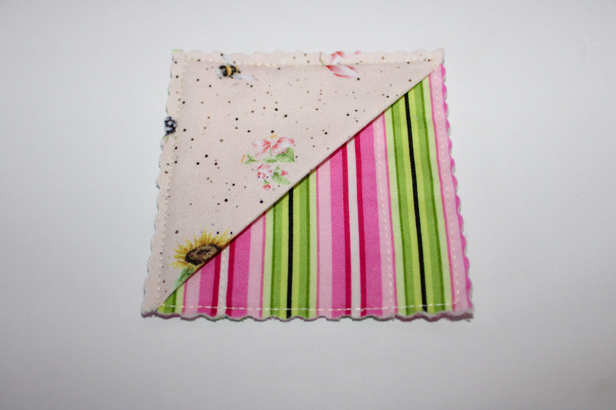 Pink Stripes Corner Bookmark