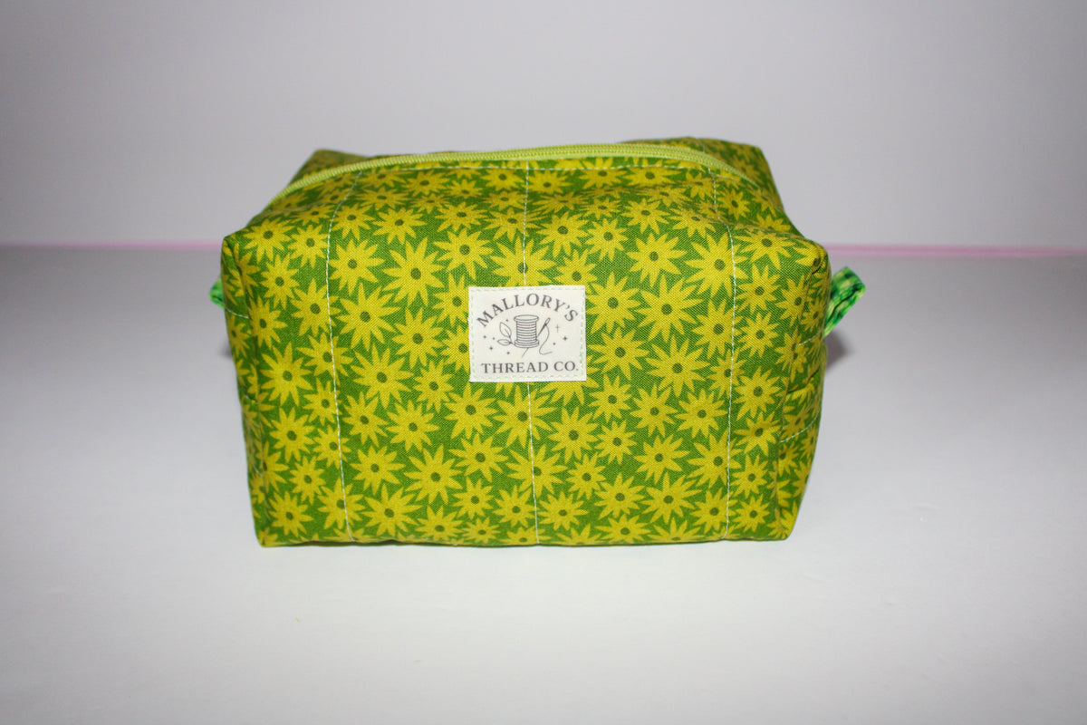 Green Sunflower Makeup Bag