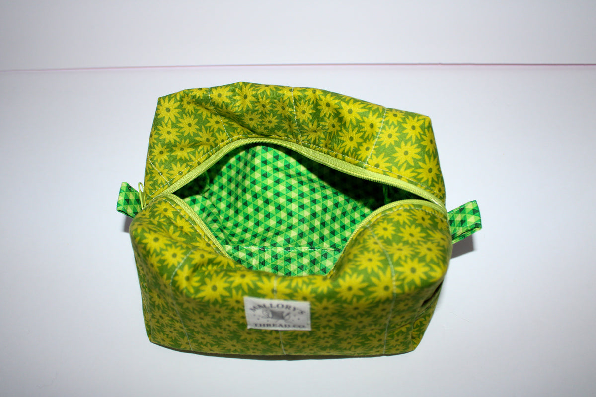 Green Sunflower Makeup Bag