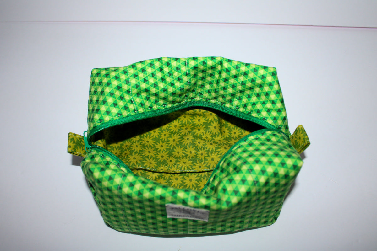 Green Geo Makeup Bag