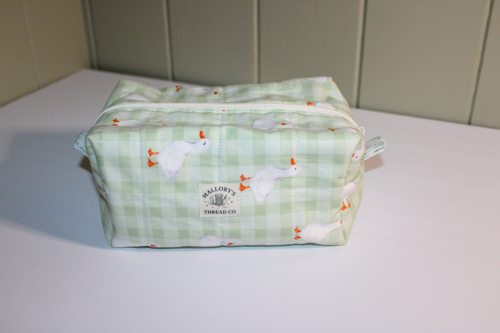 Goose Gingham Makeup Bag