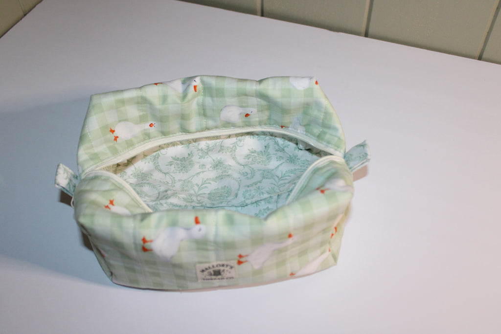 Goose Gingham Makeup Bag