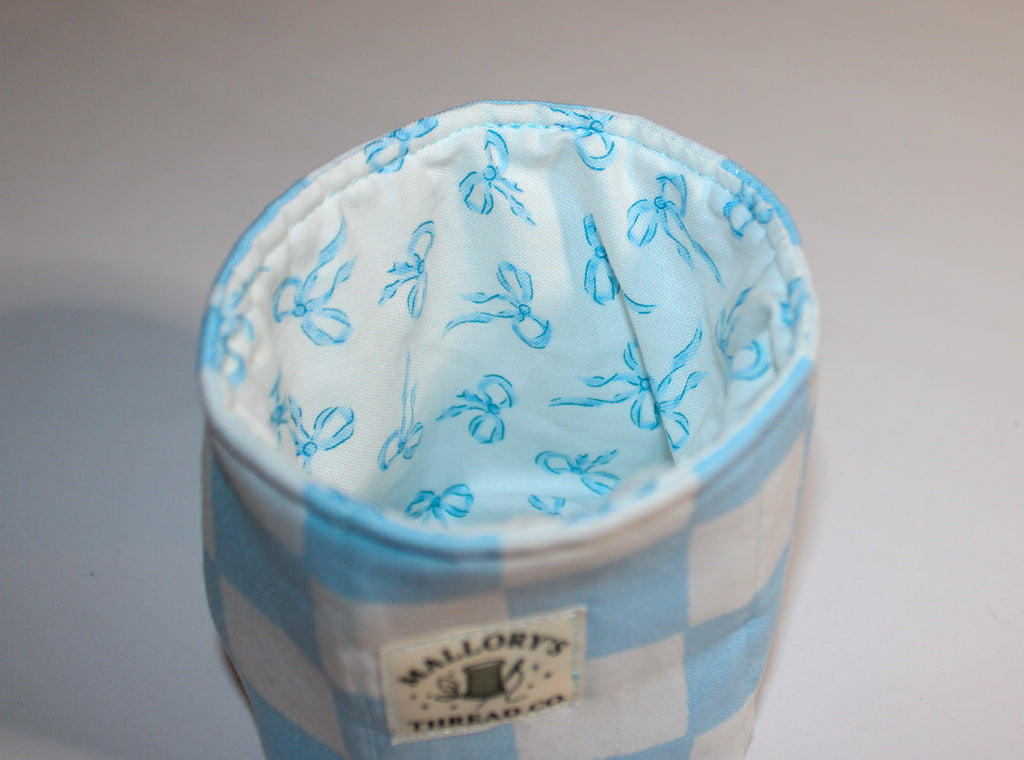 Blue Checkered Jar Koozie