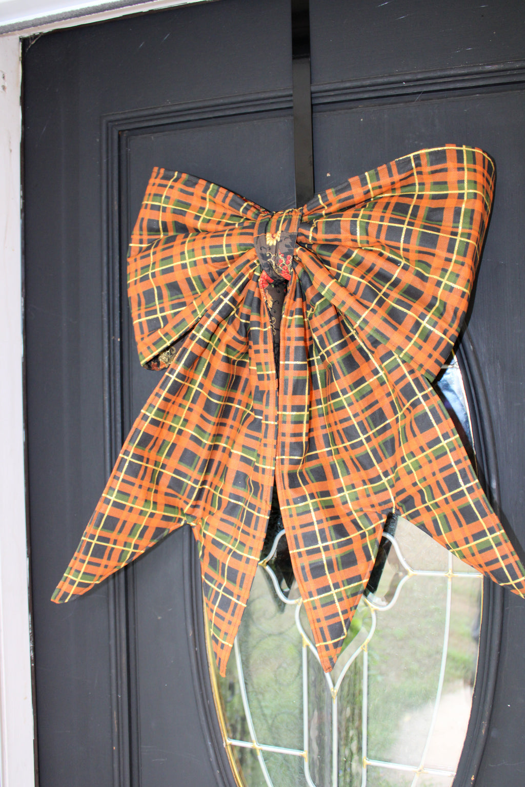 Reversible Fall Patchwork Door Bow