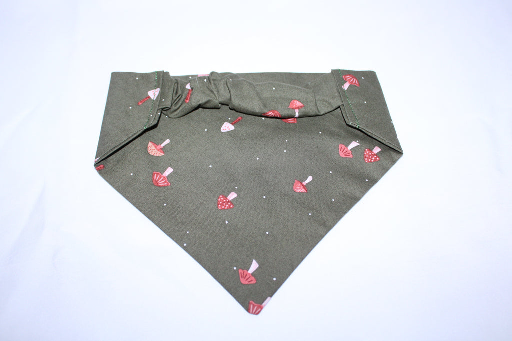 Moss and mushroom dog bandana